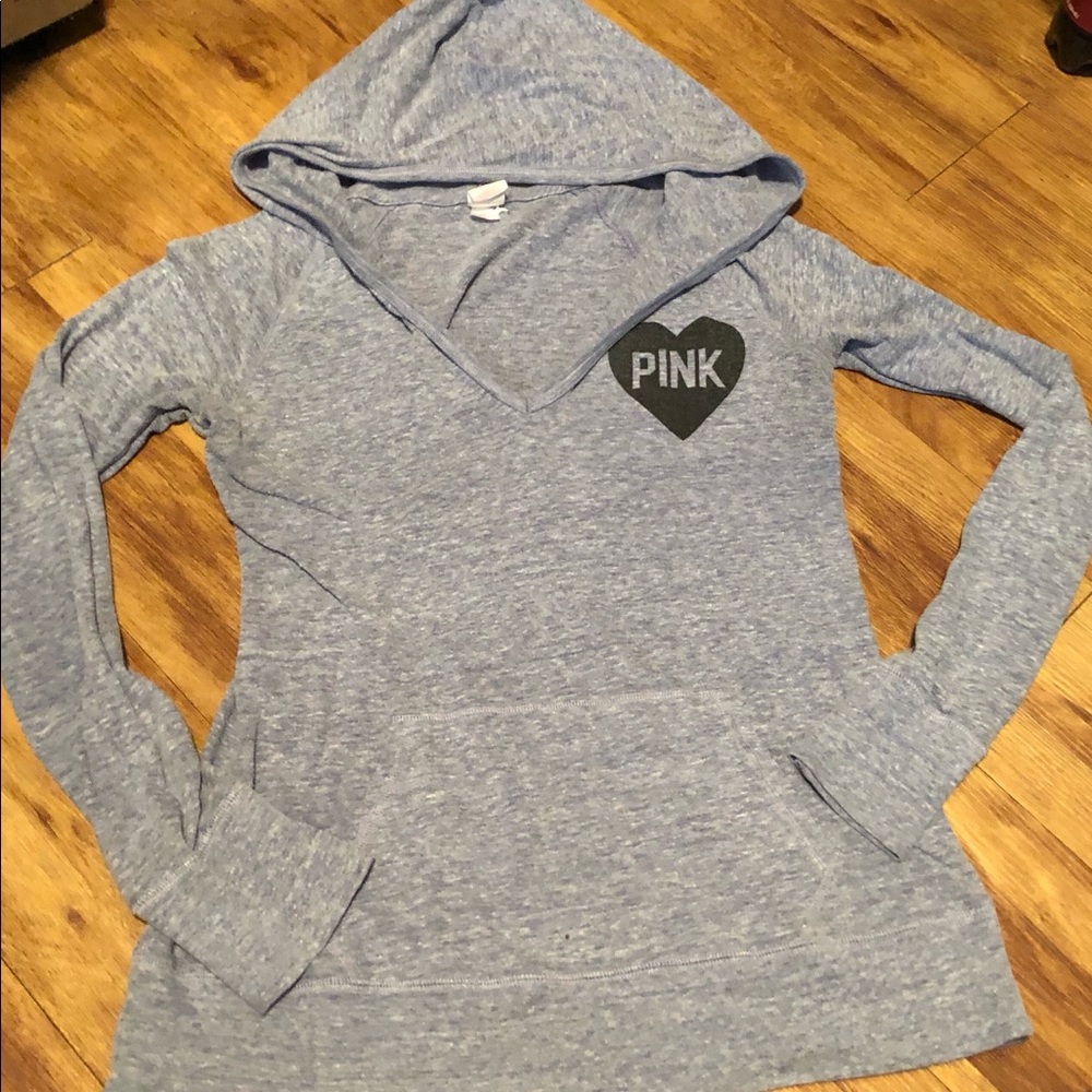 Heather Blue “pink” hoodie long sleeve top